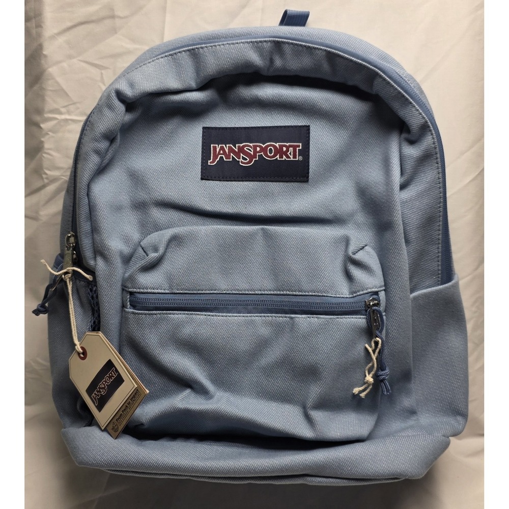 JanSport Cross Town Plus Remix 17" Backpack- Light Denim- Laptop/bottle Sleeve